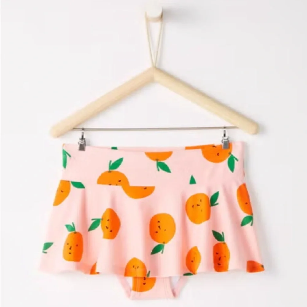 Hanna Andersson Sunblock Swim Skirt Girls 4 100 cm Rose Pink Oranges Beach Pool